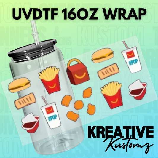 KK-E789 Fast Food Elements - 16oz UVDTF Wrap