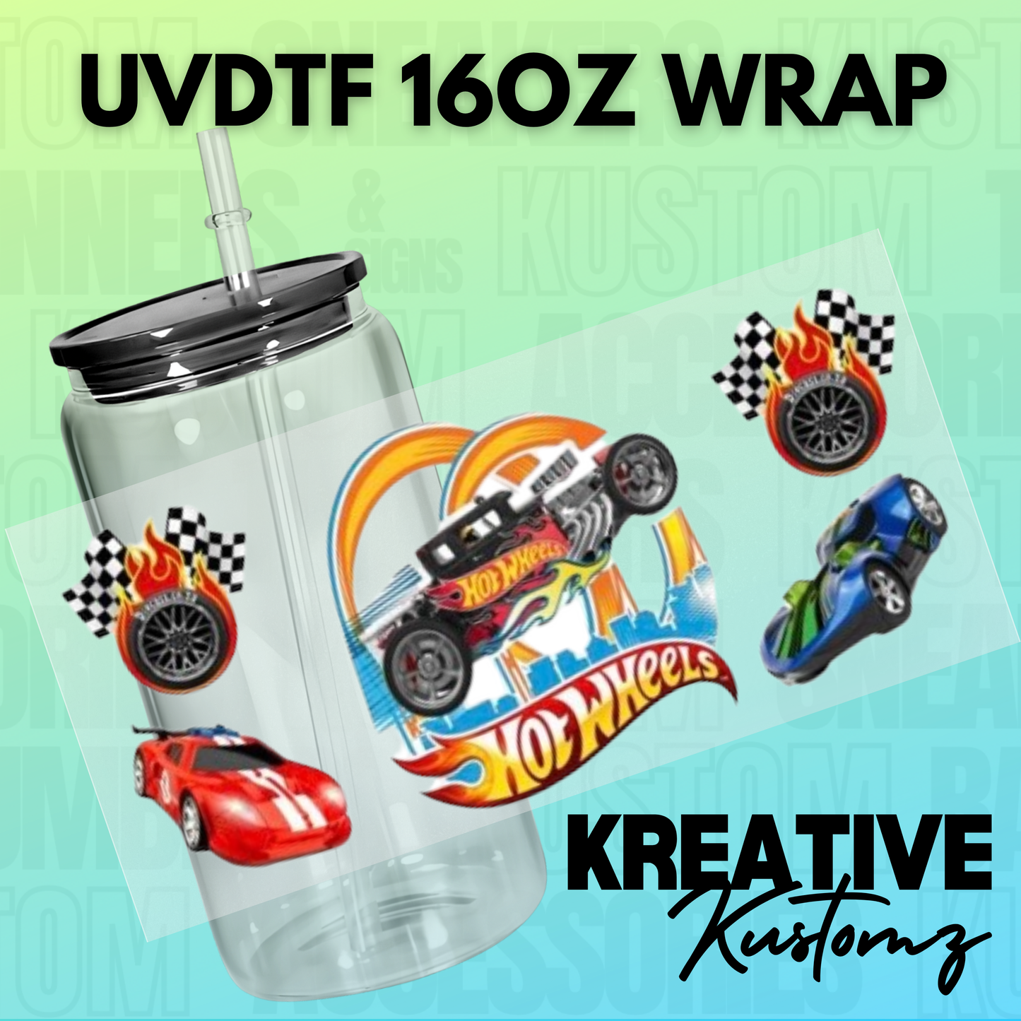 KK-B3065 Hot Rod wheels - 16oz UVDTF Wrap