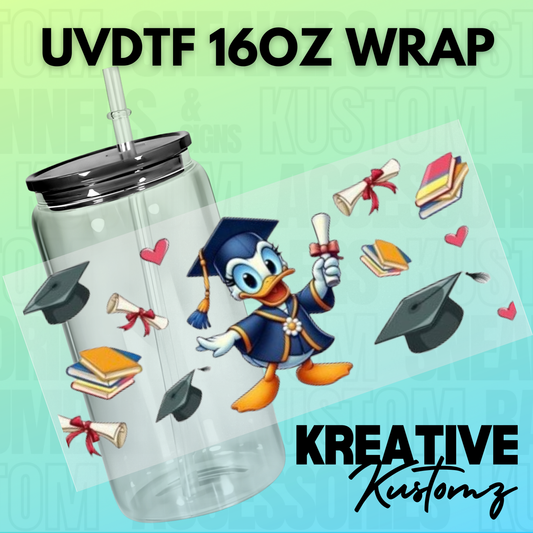 KK-B2810 Girl Duck Graduation - 16oz UVDTF Wrap