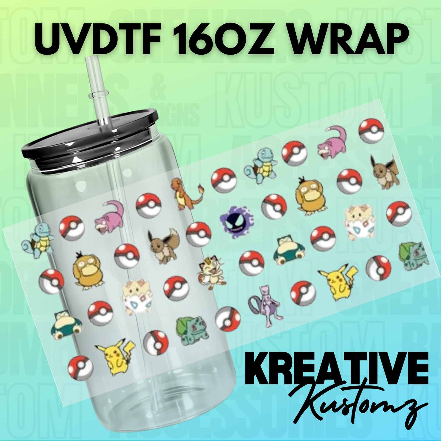 KK-B2833 Poke Elements & Friends - 16oz UVDTF Wrap