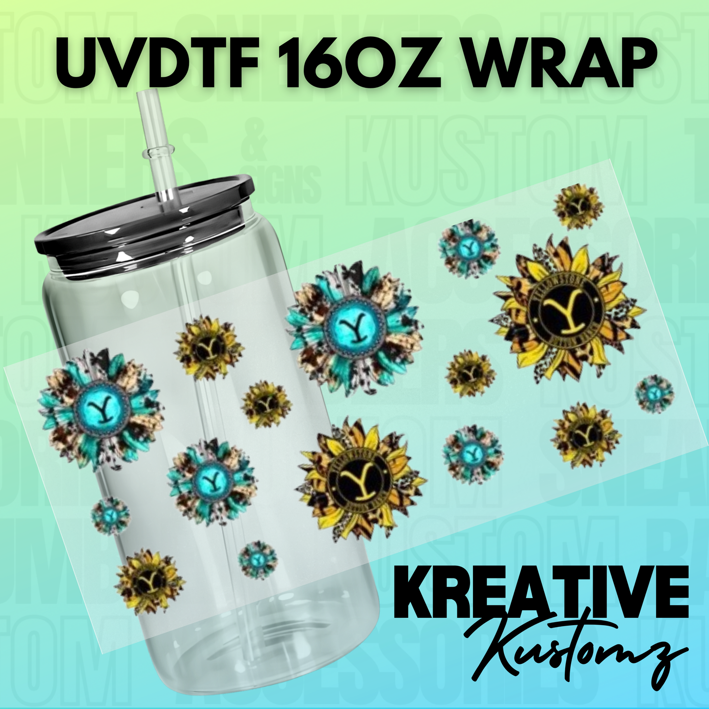 KK-B8353 Yellowstone Flowers - 16oz UVDTF Wrap