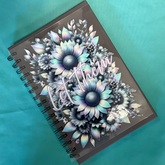 Silver Floral Let Them | UVDTF A5 Notebook Wrap Decal