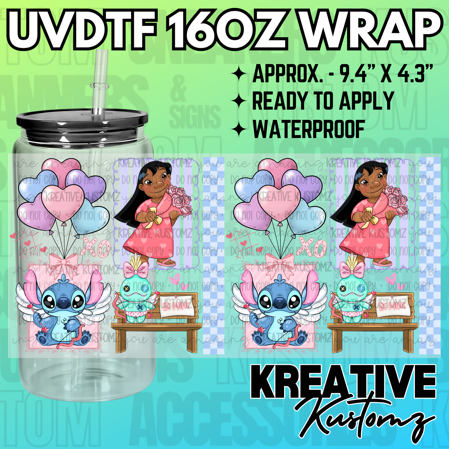 KK-1186 | UVDTF | 16oz Glass Can Libbey Wrap