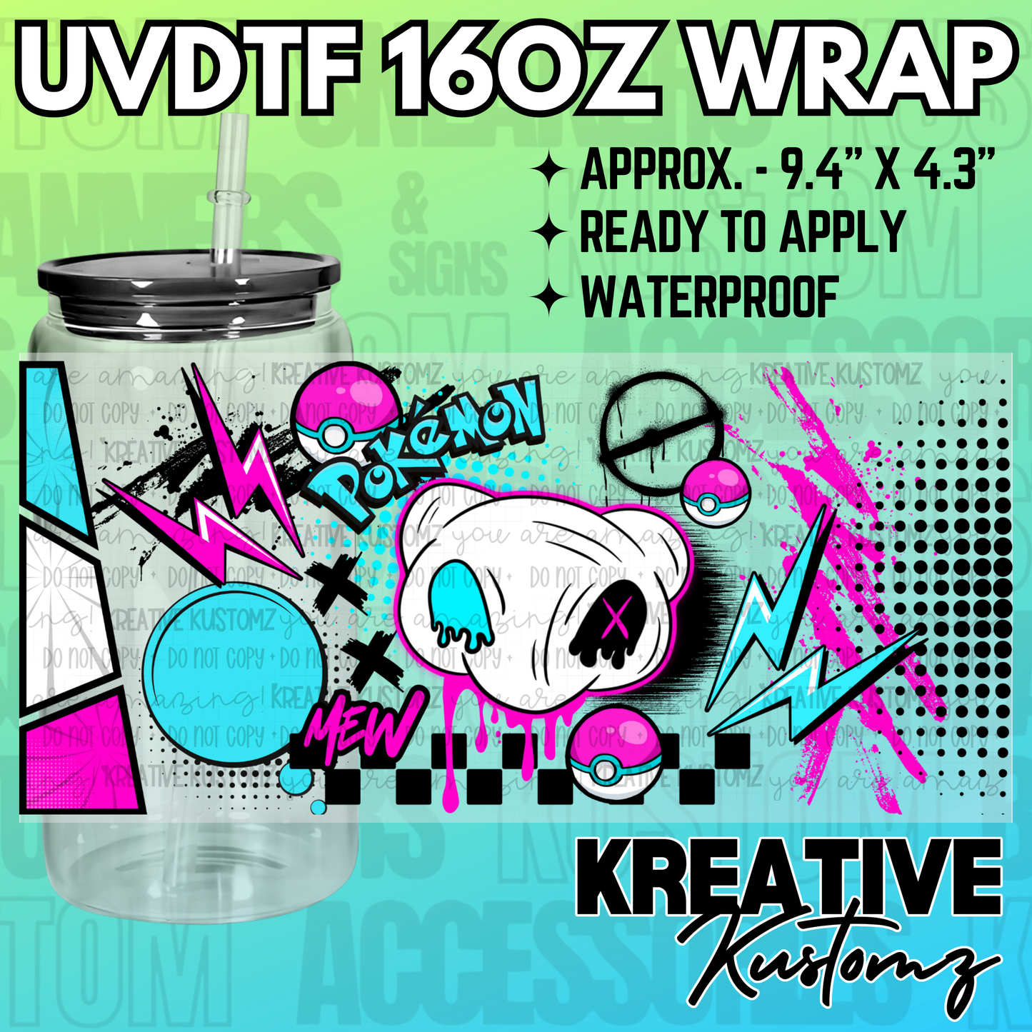 KK-2504  | UVDTF | 16oz Glass Can Libbey Wrap