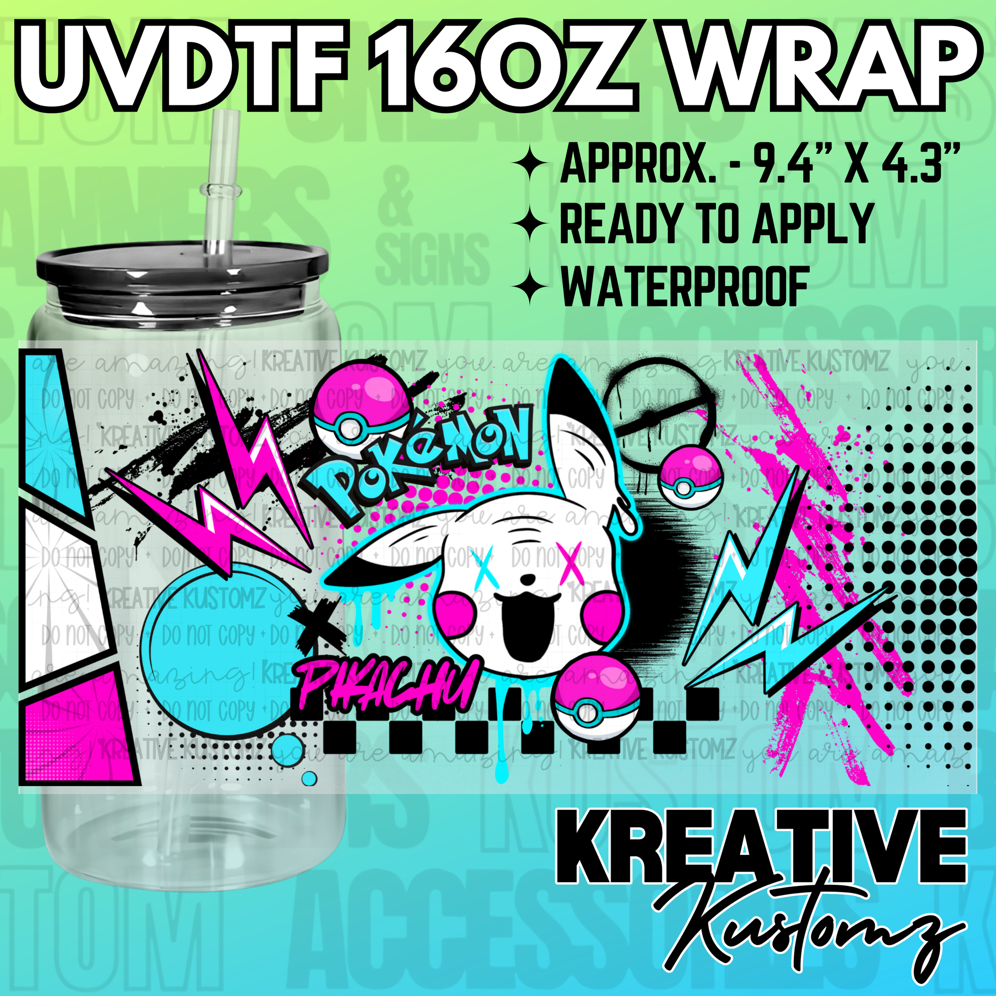 KK-2506  | UVDTF | 16oz Glass Can Libbey Wrap