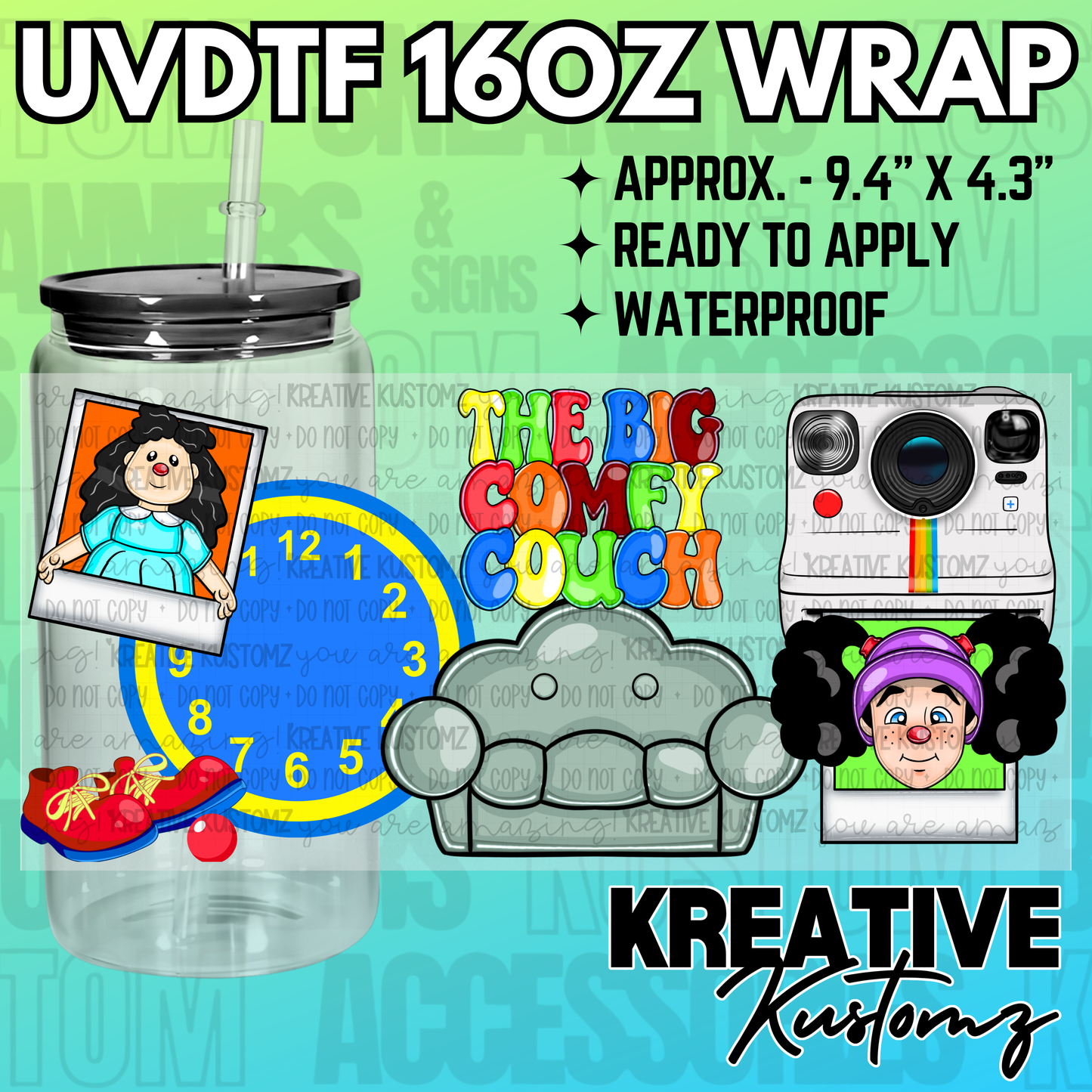 KK-2791 | UVDTF | 16oz Glass Can Libbey Wrap