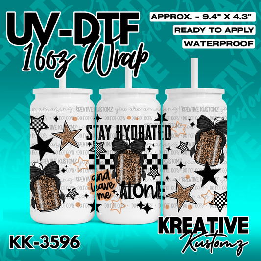A UV DTF adhesive wrap for 16oz glass cans featuring leopard print jars, stars, and text.