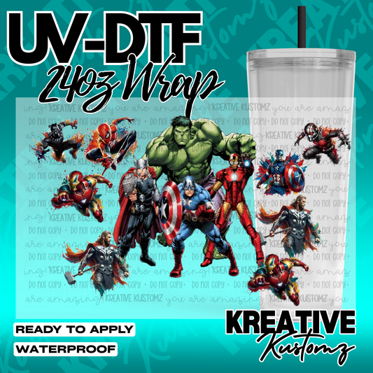 UV DTF Cup Wrap for 24oz Tumblers