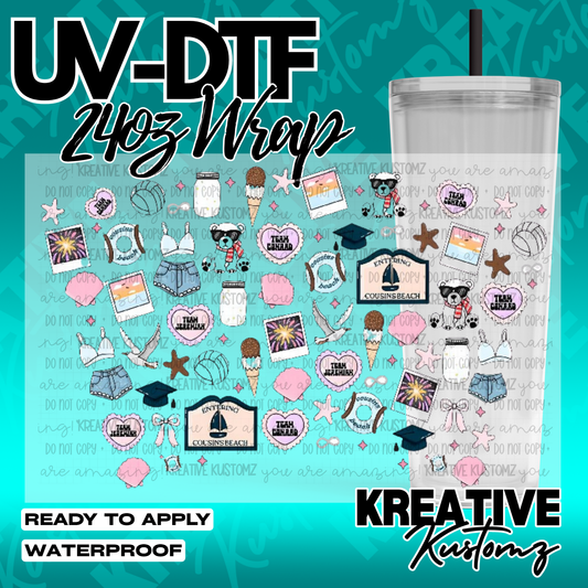 UV DTF Cup Wrap for 24oz Tumblers