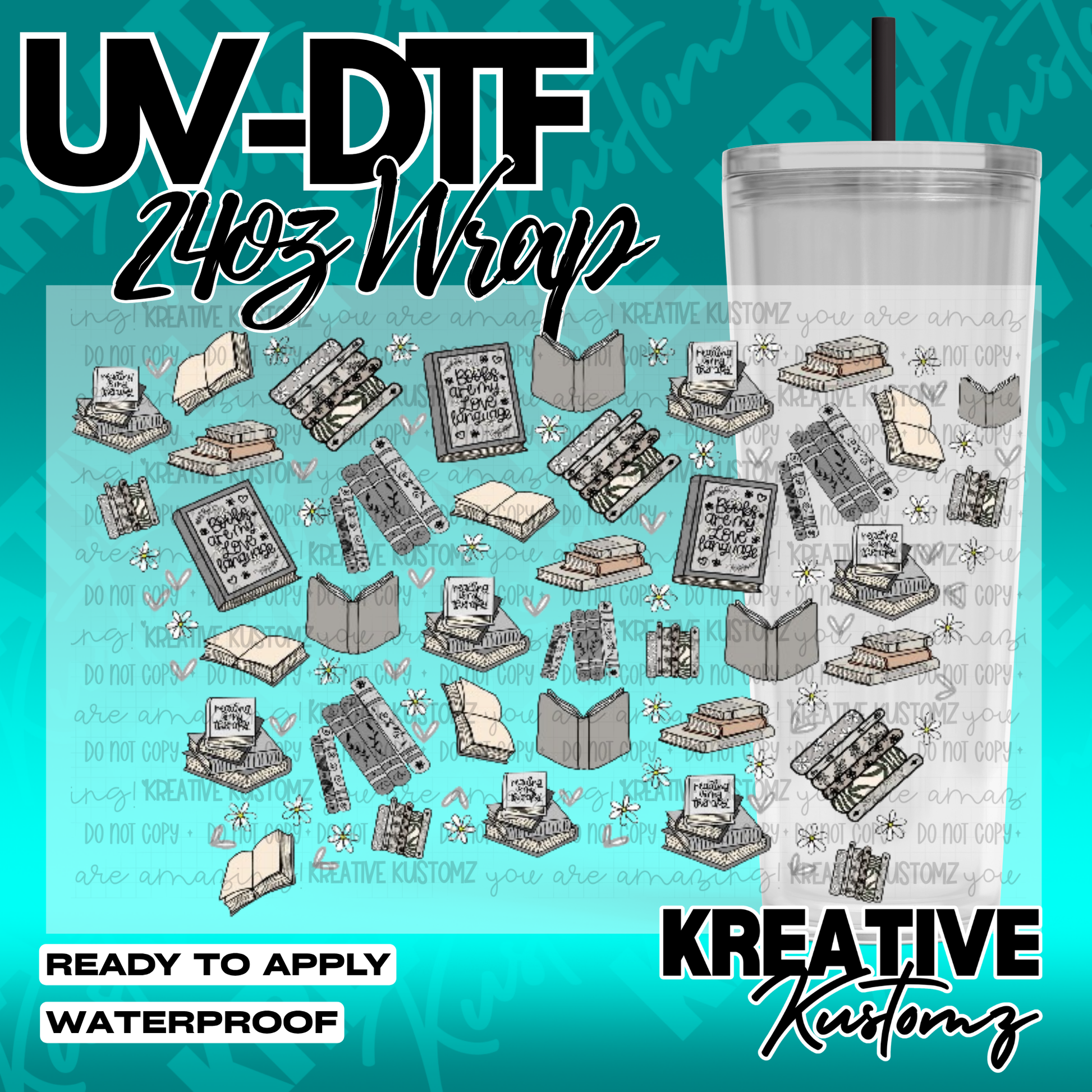 UV DTF Cup Wrap for 24oz Tumblers
