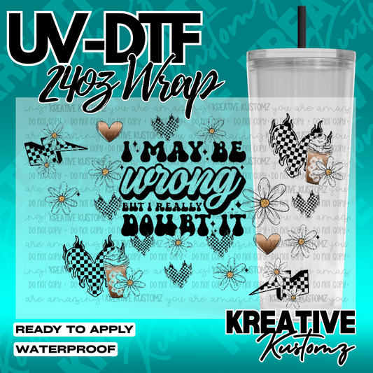 UV DTF Cup Wrap for 24oz Tumblers