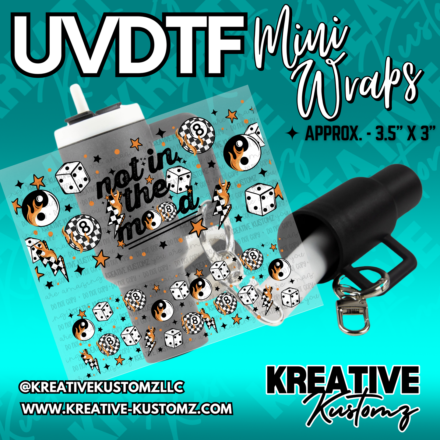 | UVDTF Mini Cup Keychain Wrap Decal