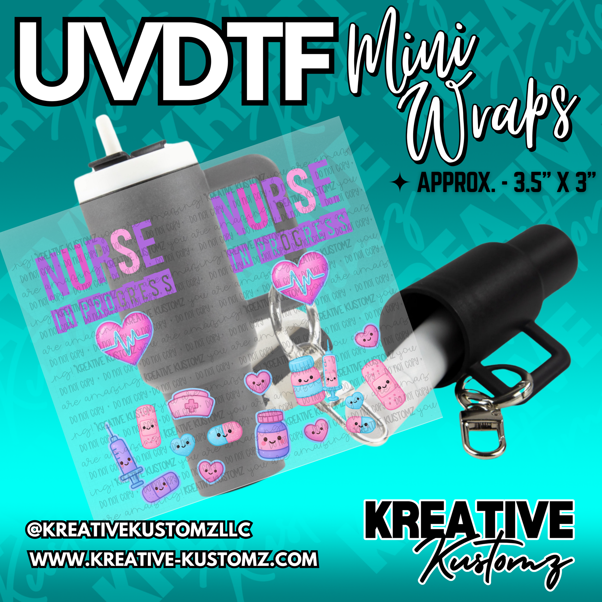| UVDTF Mini Cup Keychain Wrap Decal