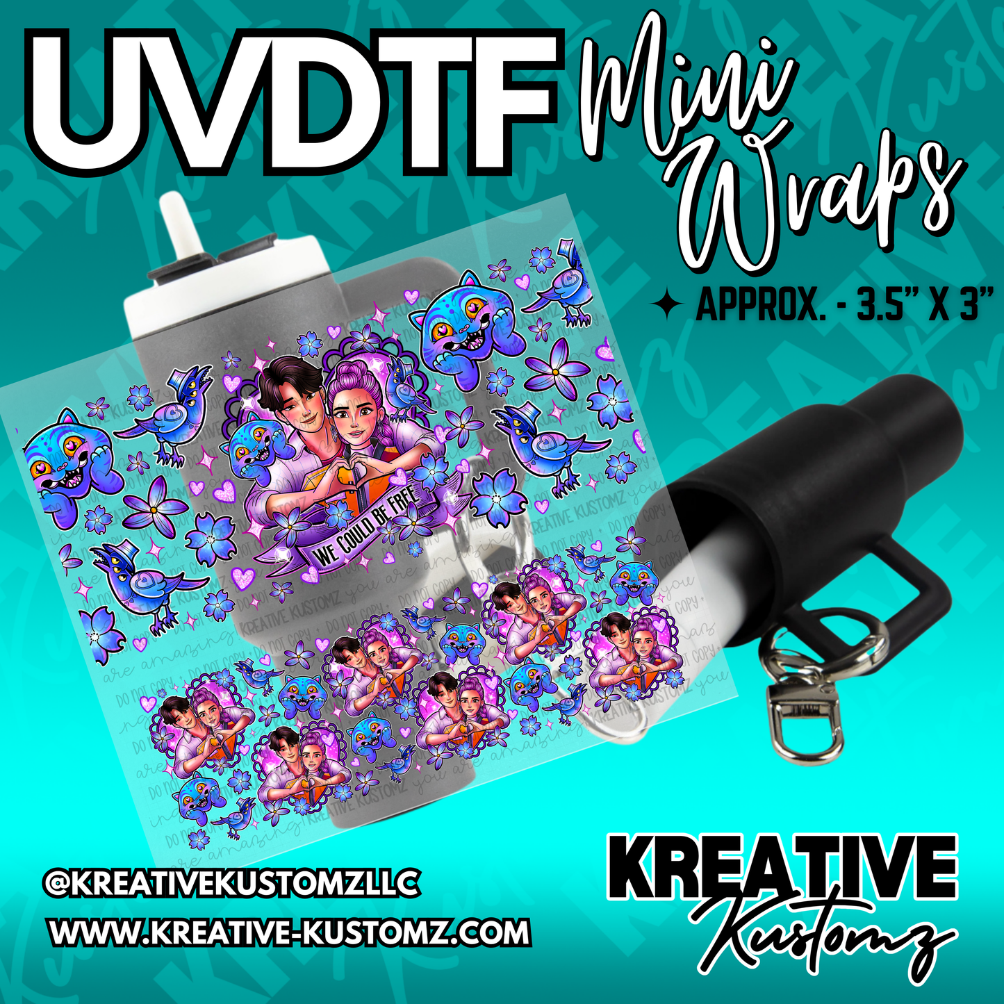 | UVDTF Mini Cup Keychain Wrap Decal
