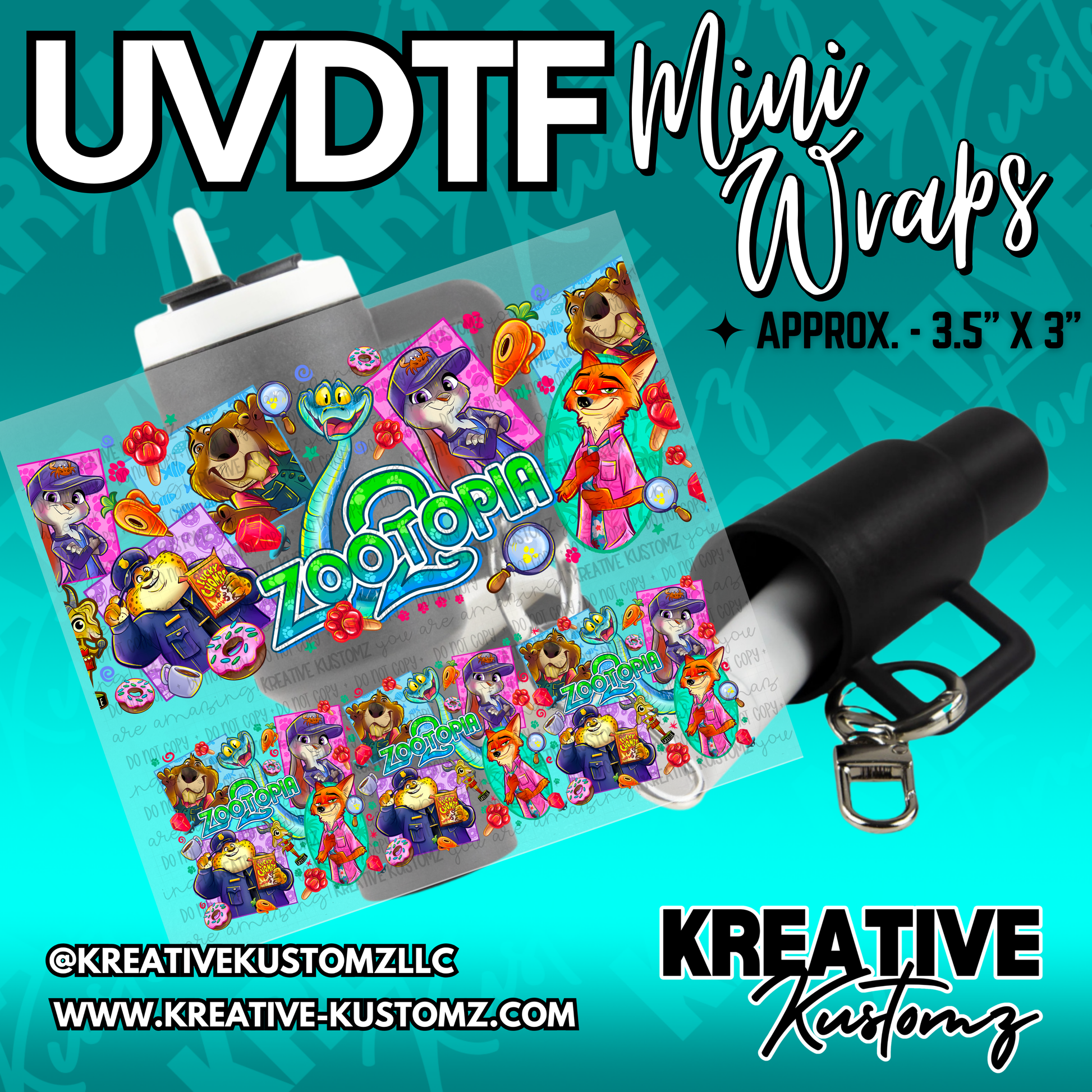 | UVDTF Mini Cup Keychain Wrap Decal
