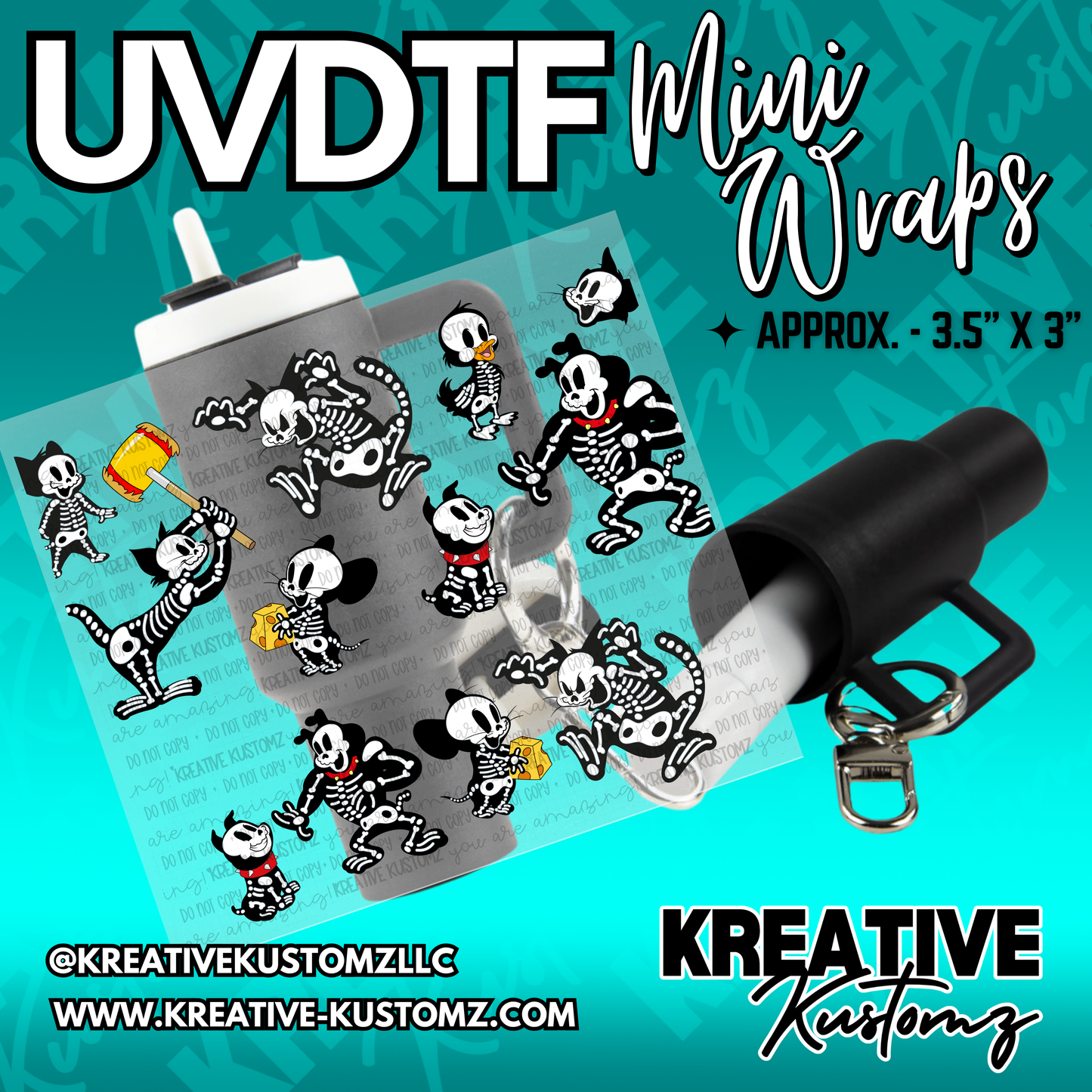 | UVDTF Mini Cup Keychain Wrap Decal
