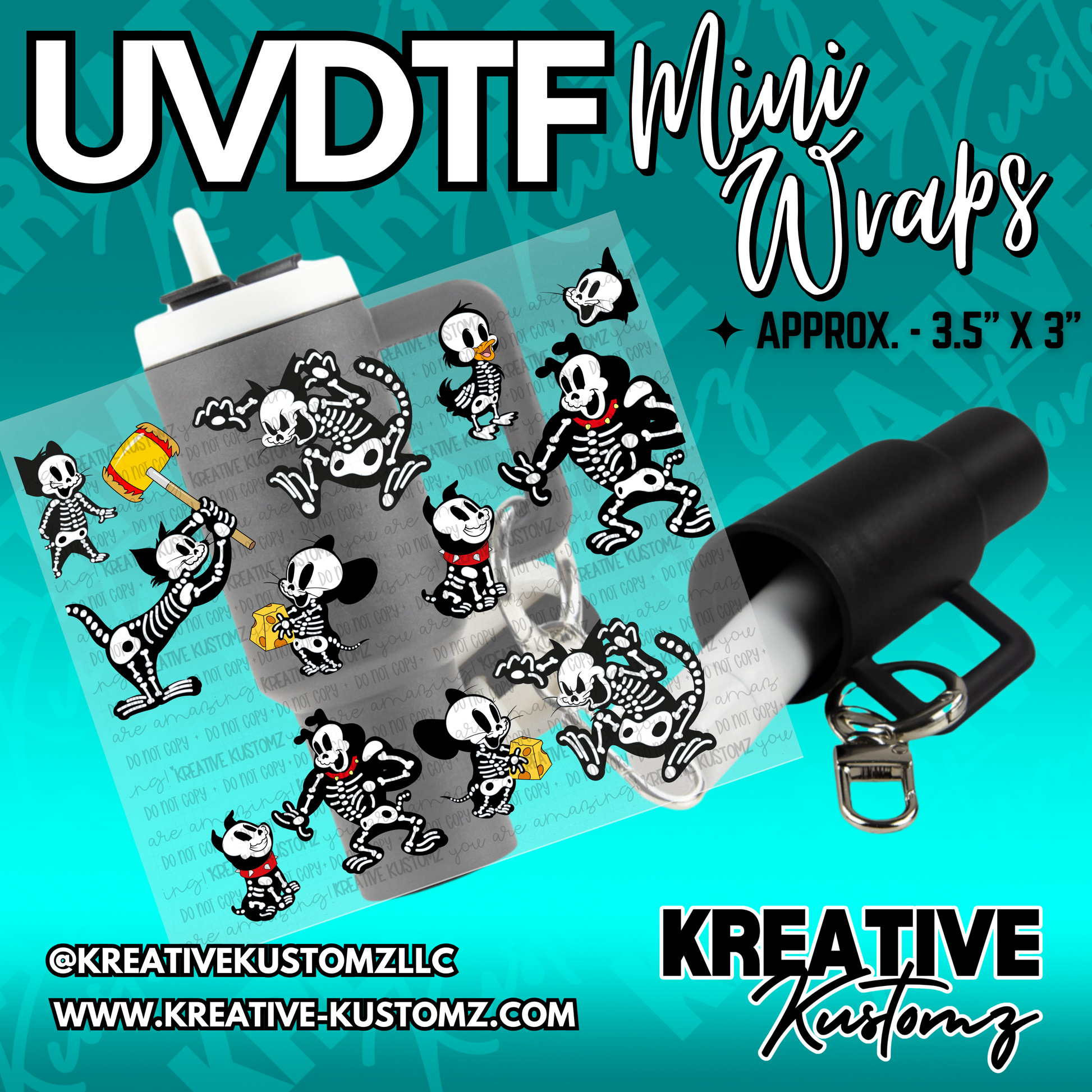 | UVDTF Mini Cup Keychain Wrap Decal