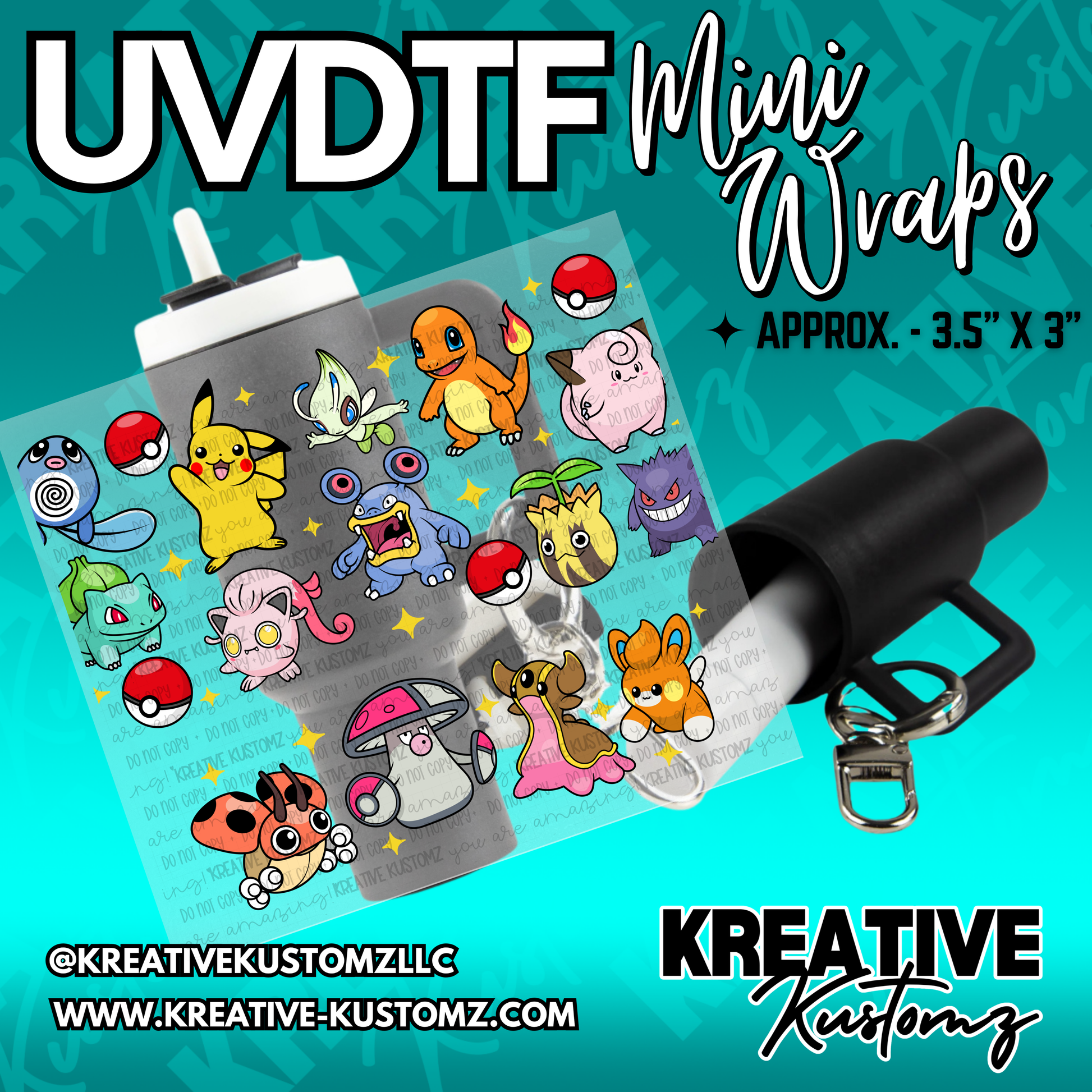 | UVDTF Mini Cup Keychain Wrap Decal