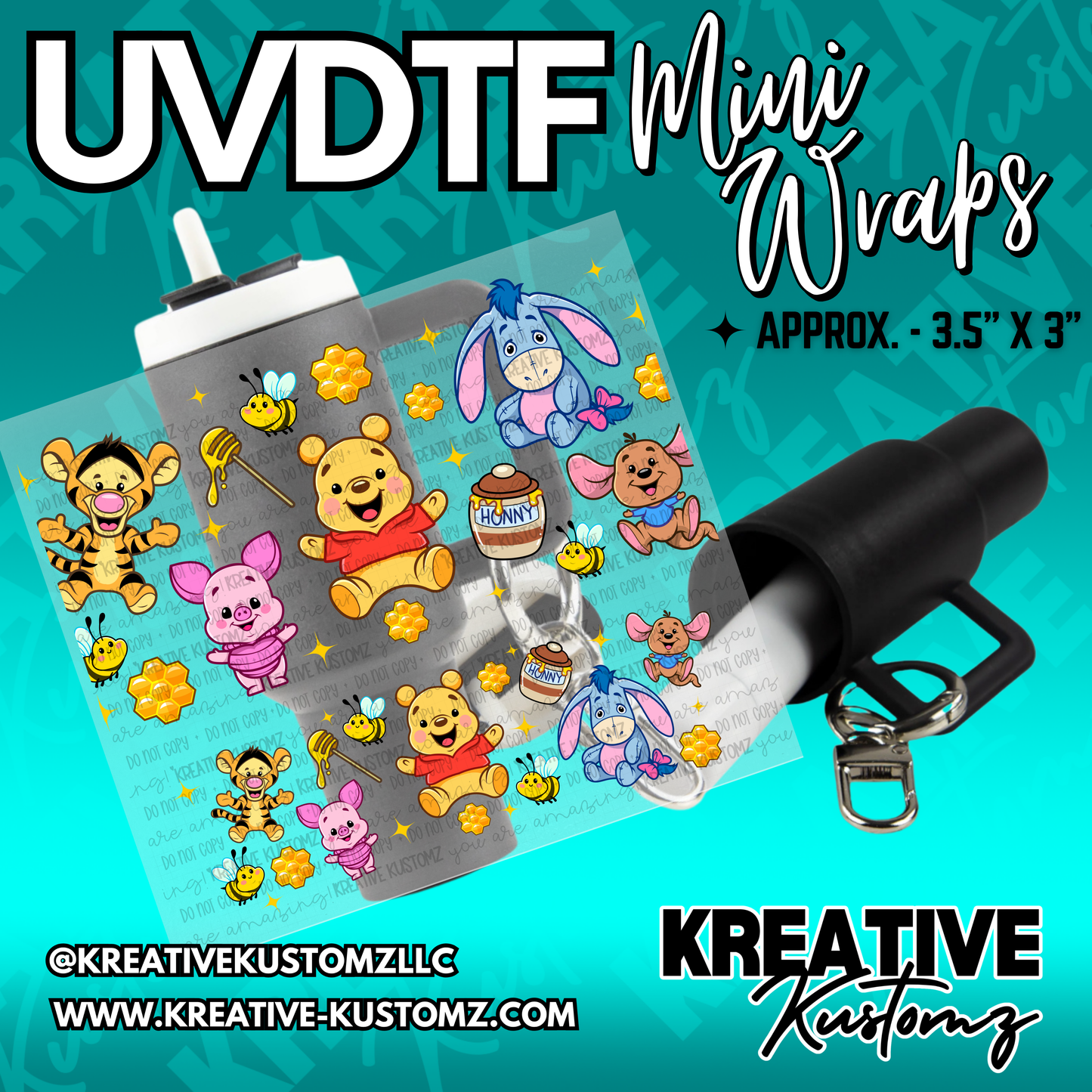 | UVDTF Mini Cup Keychain Wrap Decal