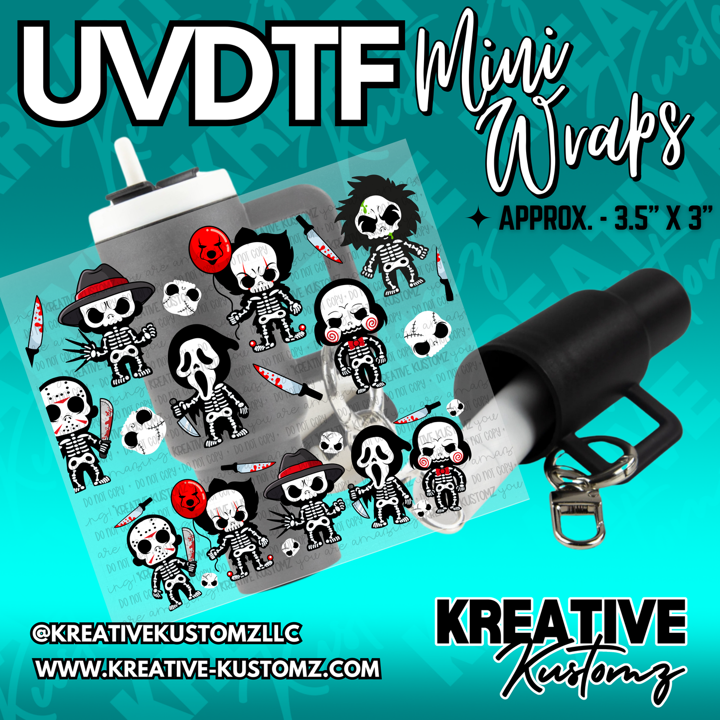 | UVDTF Mini Cup Keychain Wrap Decal