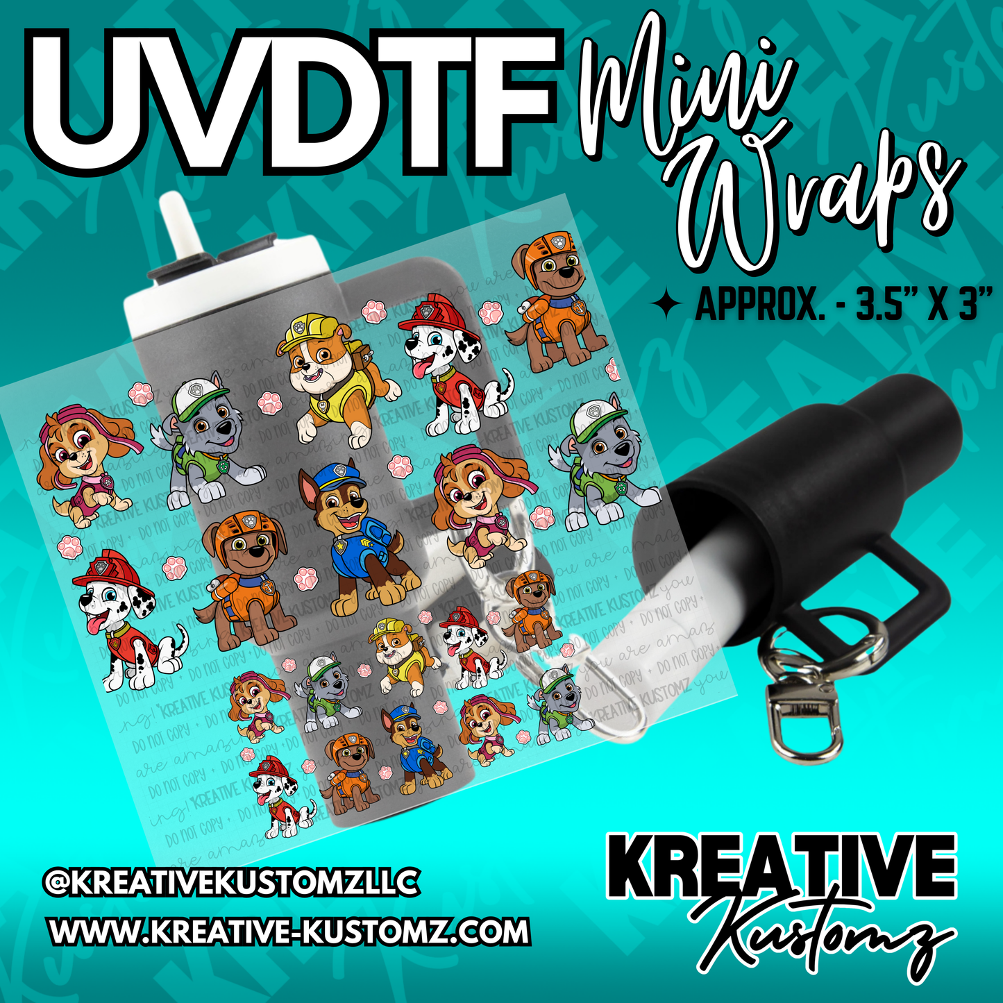 | UVDTF Mini Cup Keychain Wrap Decal