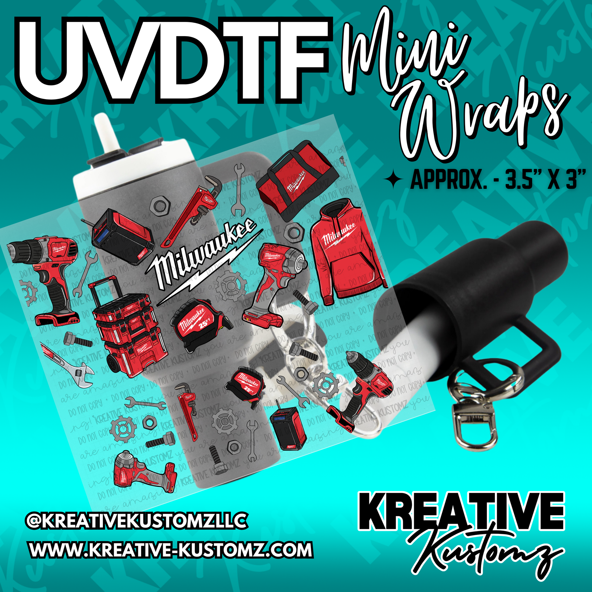| UVDTF Mini Cup Keychain Wrap Decal