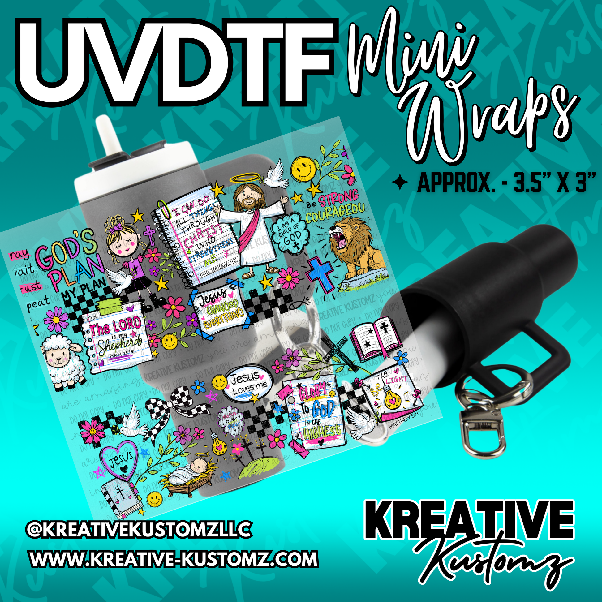 | UVDTF Mini Cup Keychain Wrap Decal