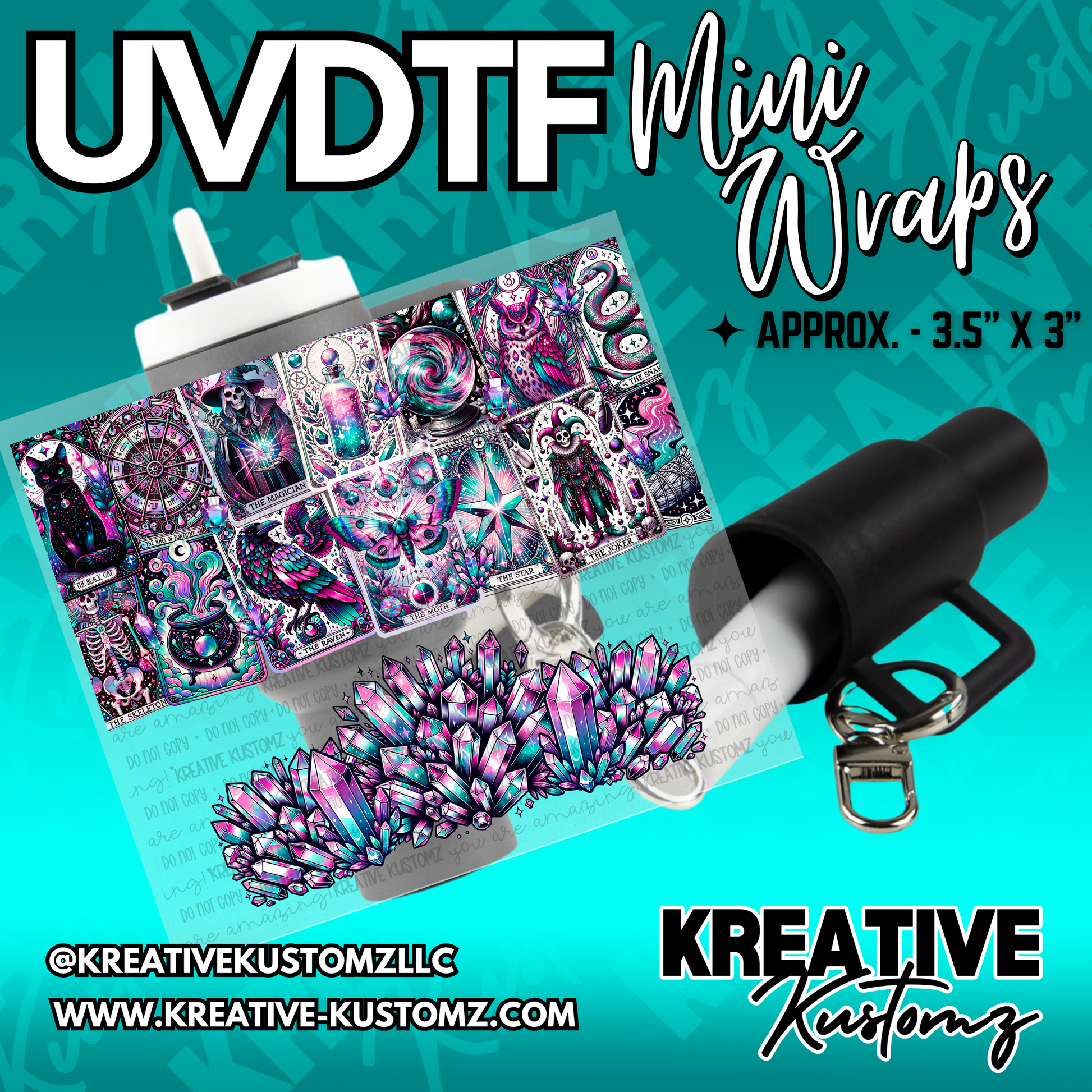 | UVDTF Mini Cup Keychain Wrap Decal