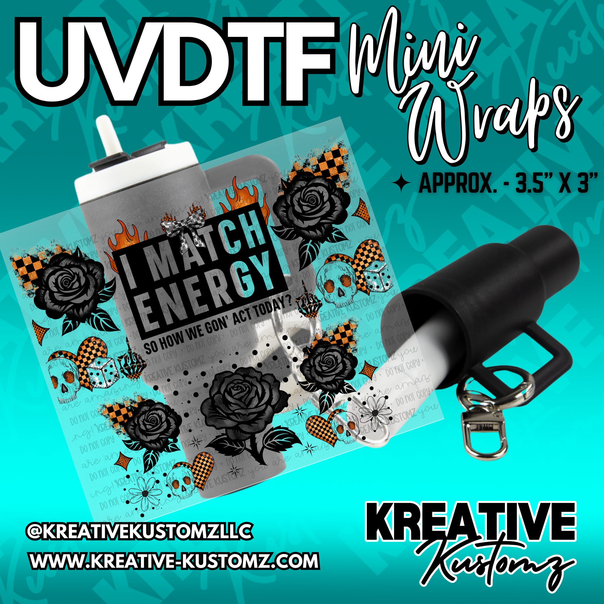 | UVDTF Mini Cup Keychain Wrap Decal