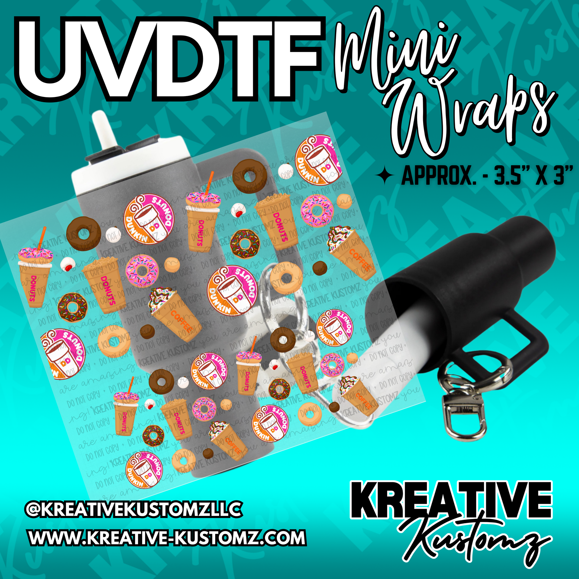 | UVDTF Mini Cup Keychain Wrap Decal