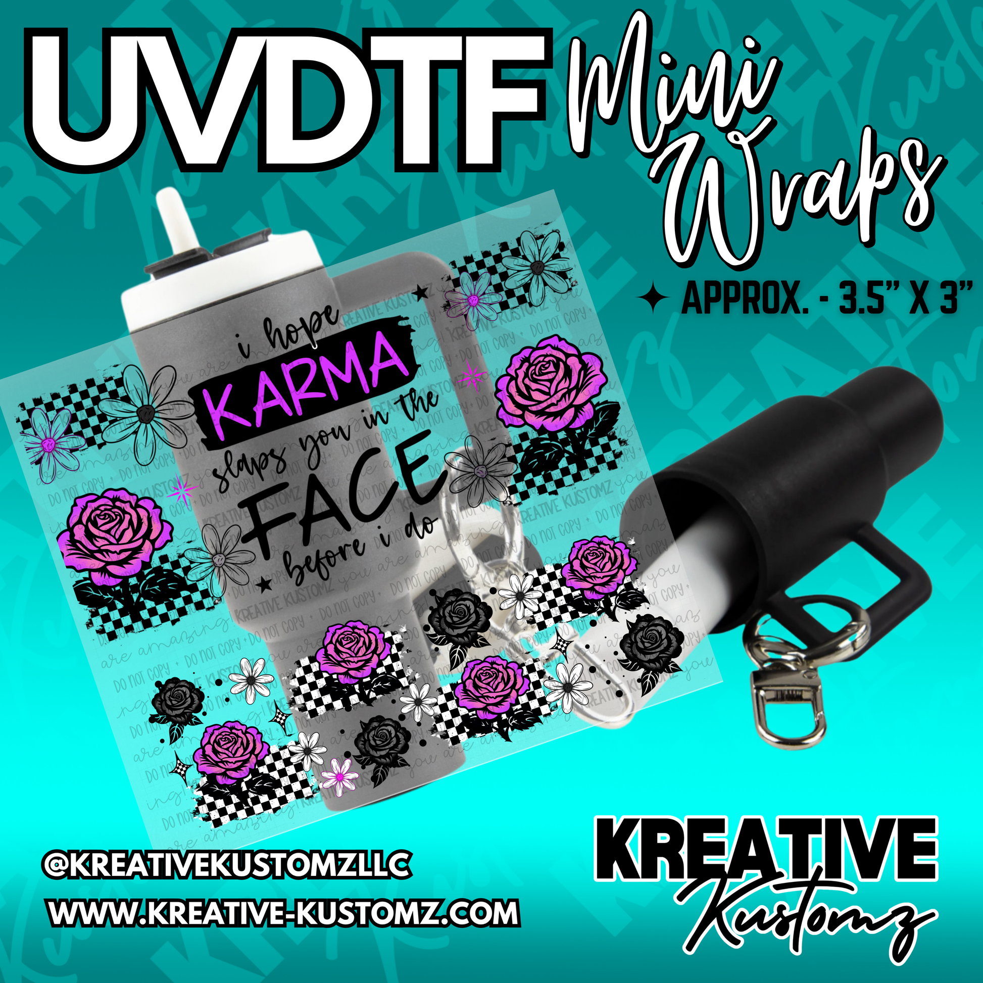 | UVDTF Mini Cup Keychain Wrap Decal