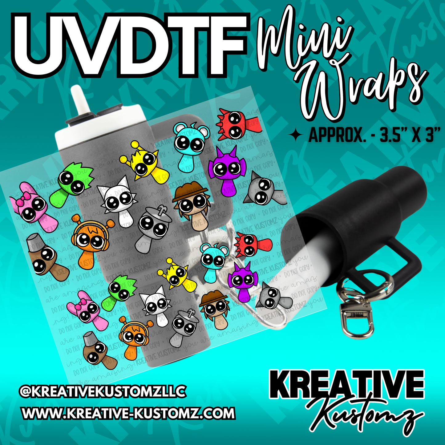 | UVDTF Mini Cup Keychain Wrap Decal
