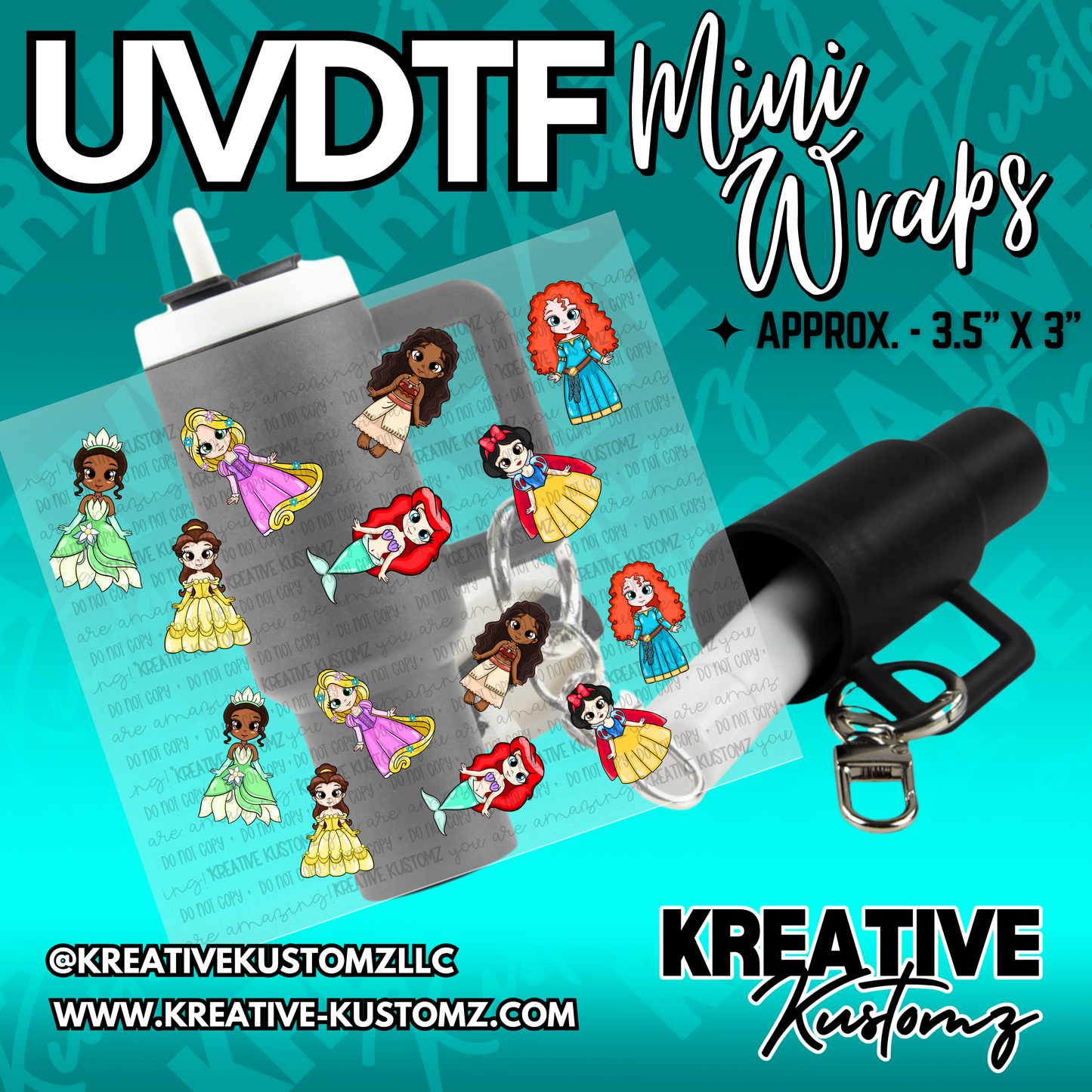| UVDTF Mini Cup Keychain Wrap Decal