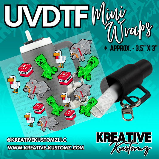 | UVDTF Mini Cup Keychain Wrap Decal