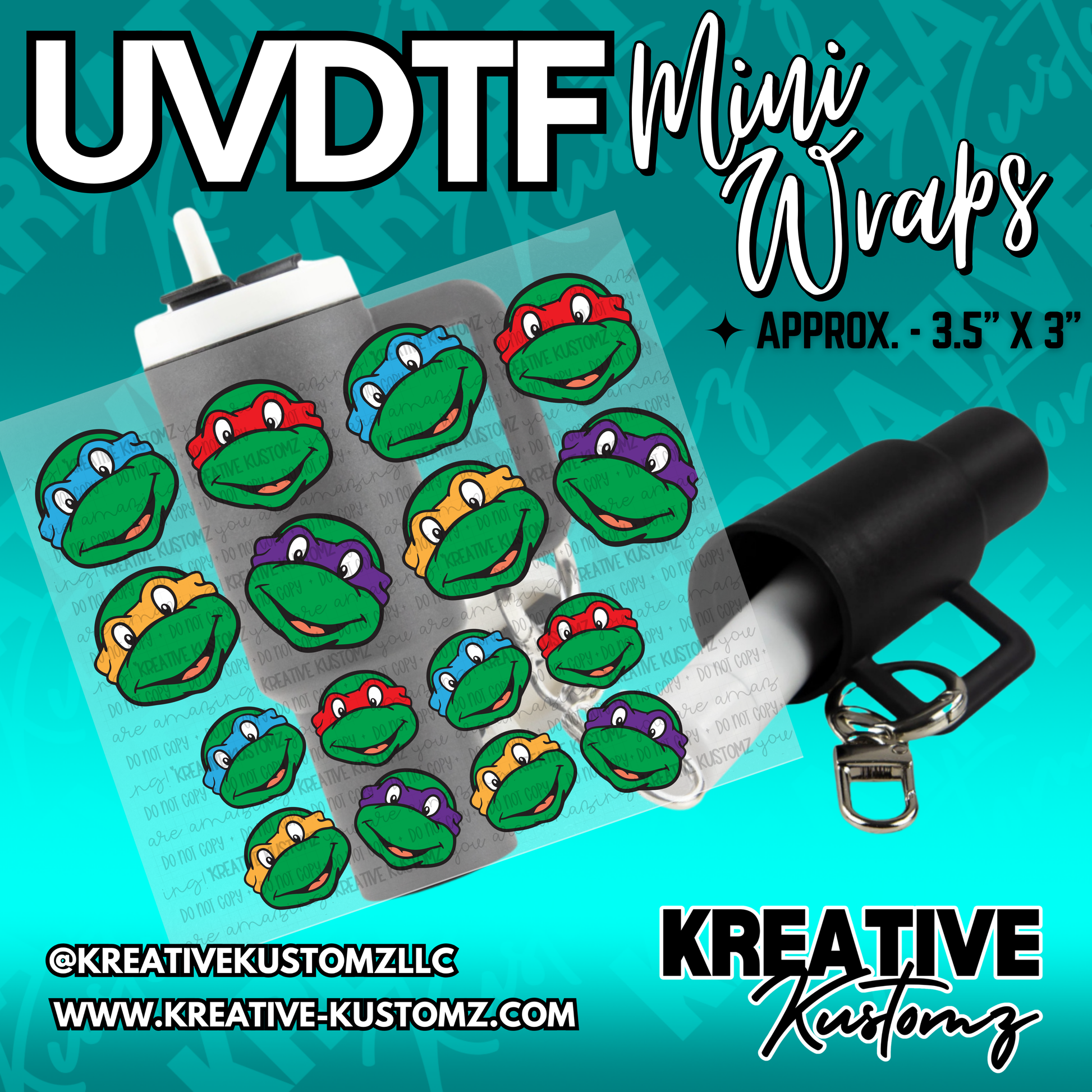 | UVDTF Mini Cup Keychain Wrap Decal