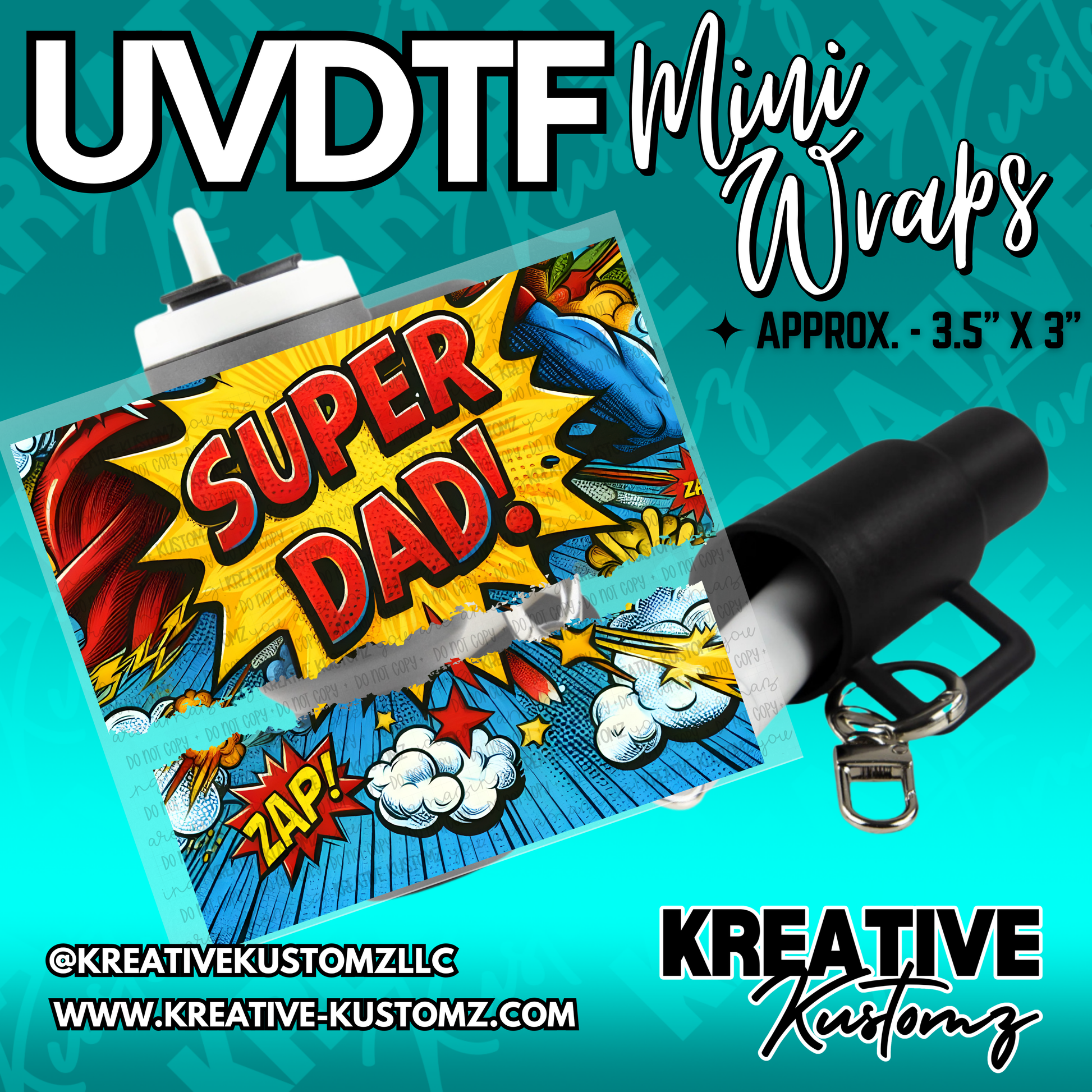 | UVDTF Mini Cup Keychain Wrap Decal
