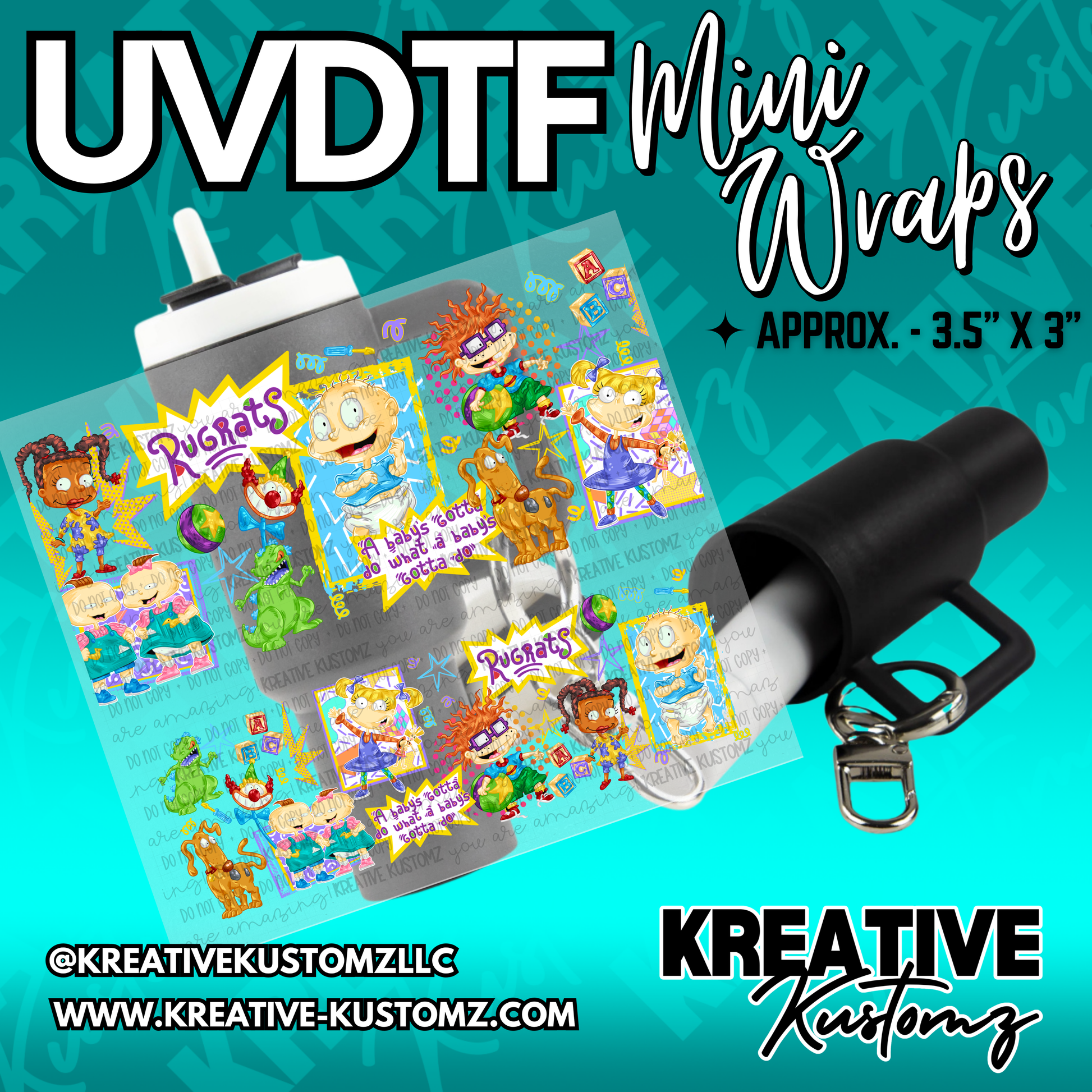 | UVDTF Mini Cup Keychain Wrap Decal