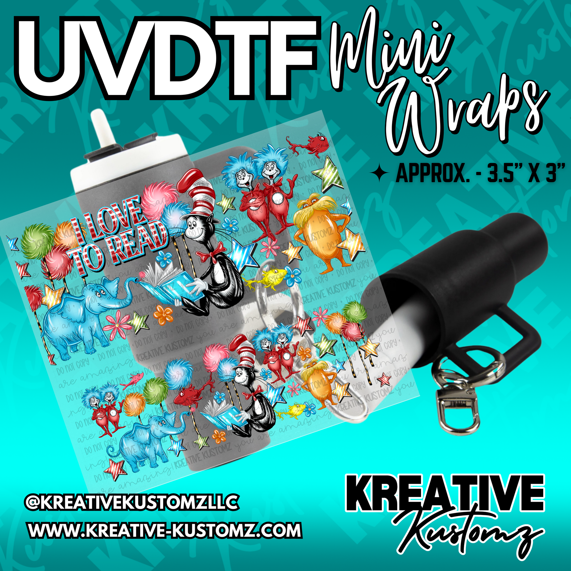 | UVDTF Mini Cup Keychain Wrap Decal