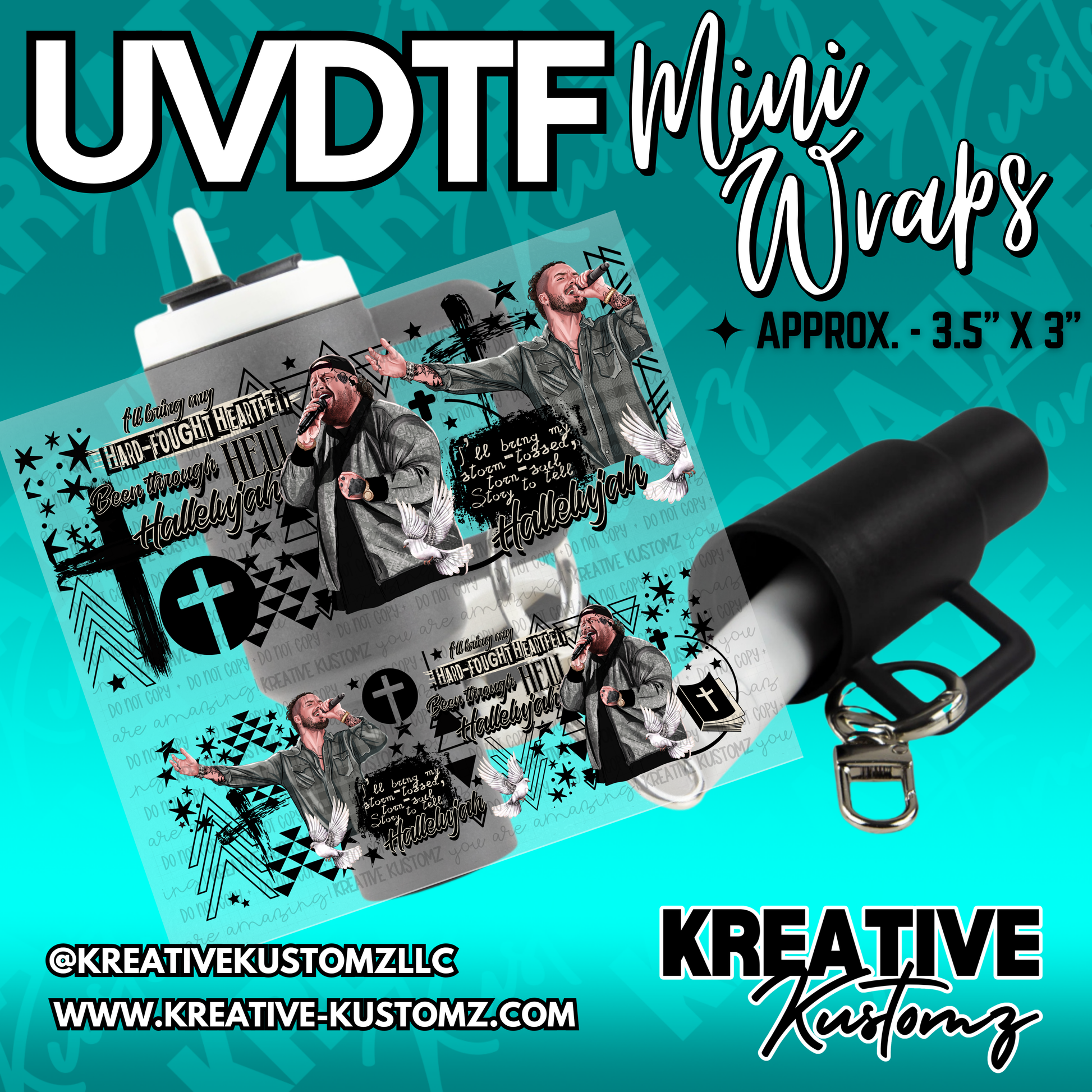| UVDTF Mini Cup Keychain Wrap Decal