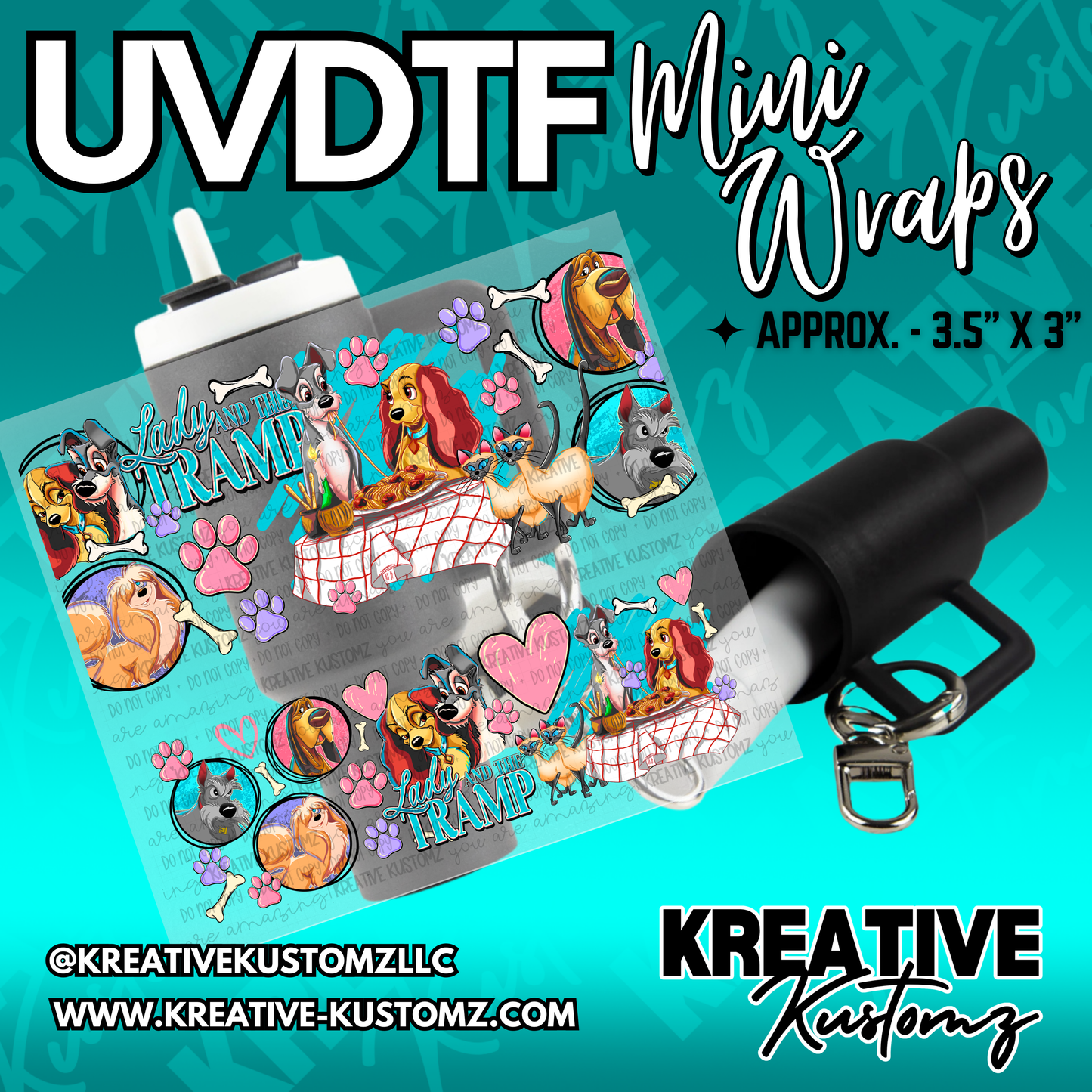 | UVDTF Mini Cup Keychain Wrap Decal