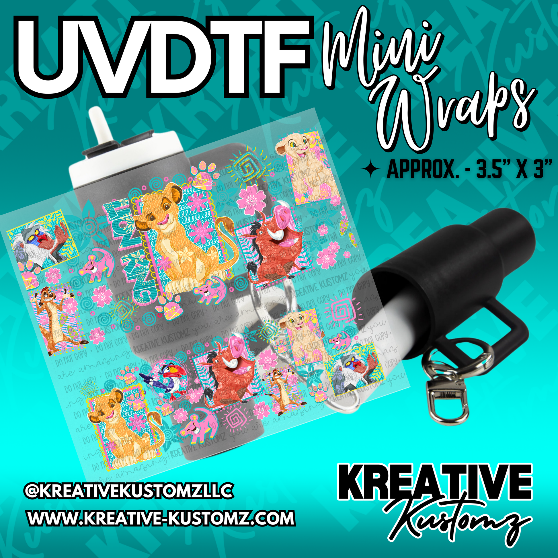 | UVDTF Mini Cup Keychain Wrap Decal