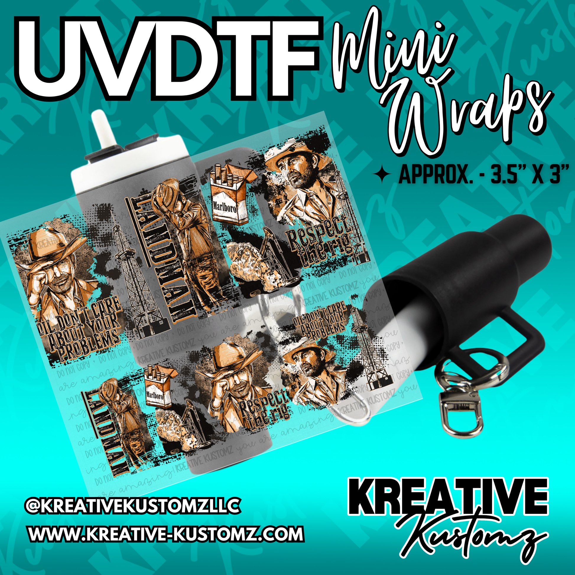 | UVDTF Mini Cup Keychain Wrap Decal