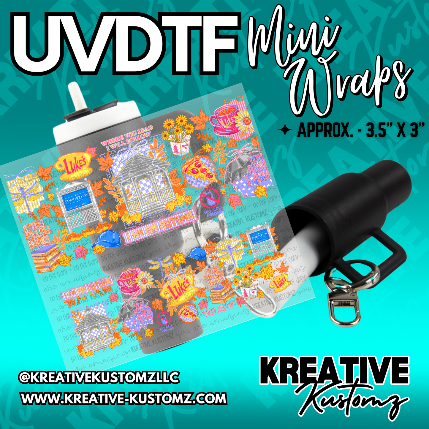 | UVDTF Mini Cup Keychain Wrap Decal