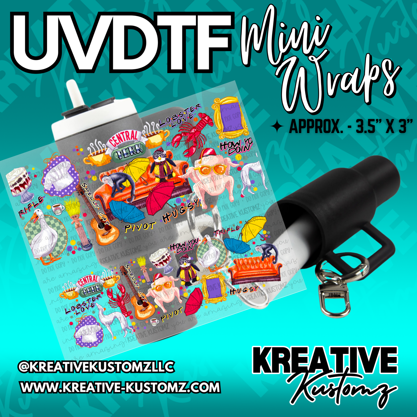 | UVDTF Mini Cup Keychain Wrap Decal