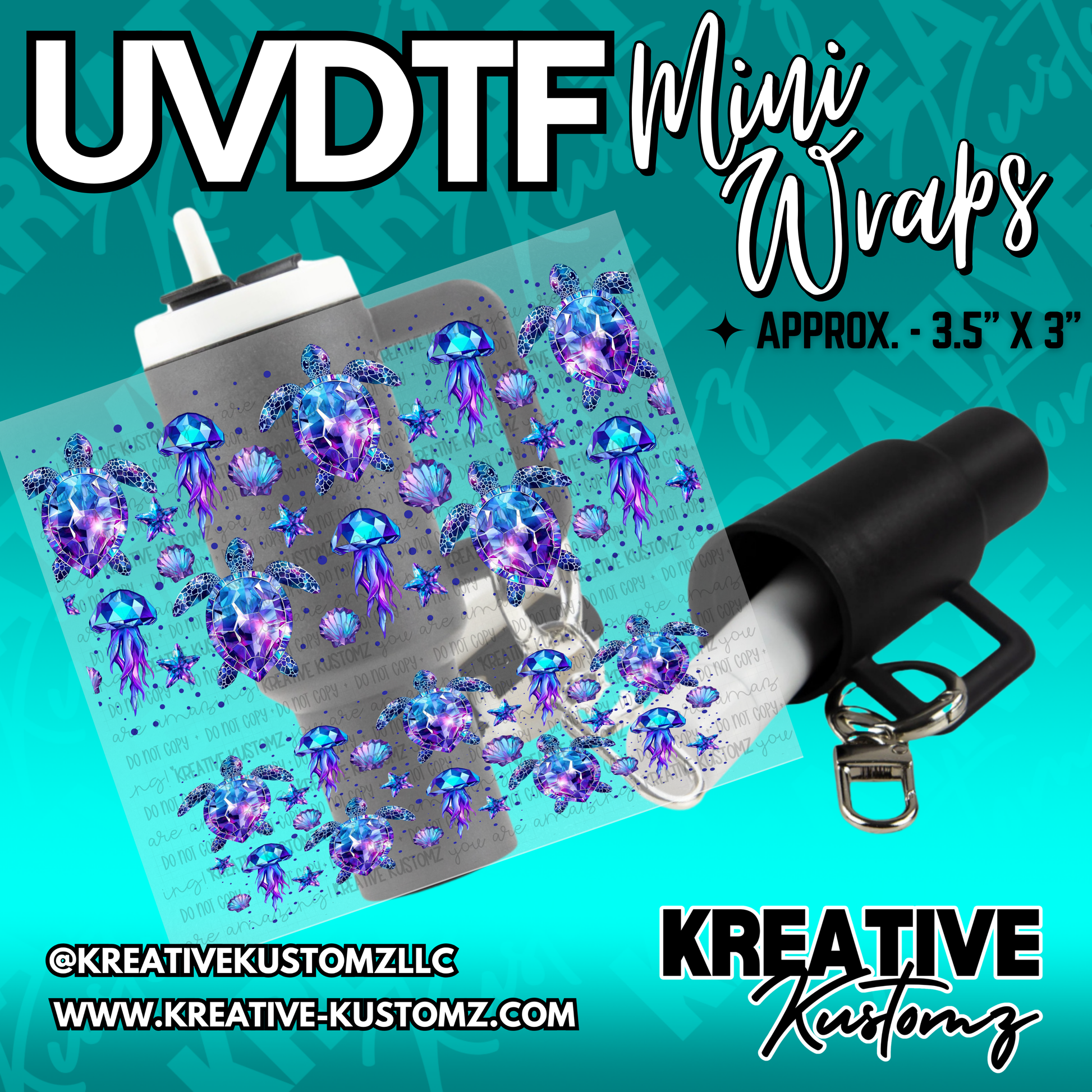 | UVDTF Mini Cup Keychain Wrap Decal