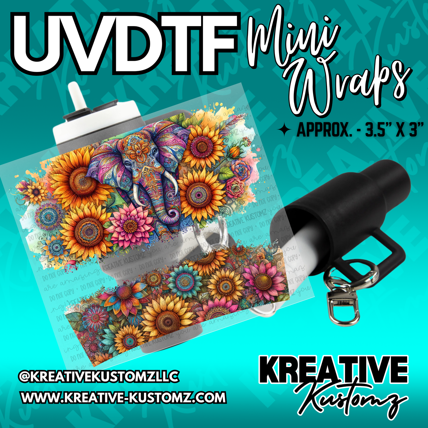 | UVDTF Mini Cup Keychain Wrap Decal
