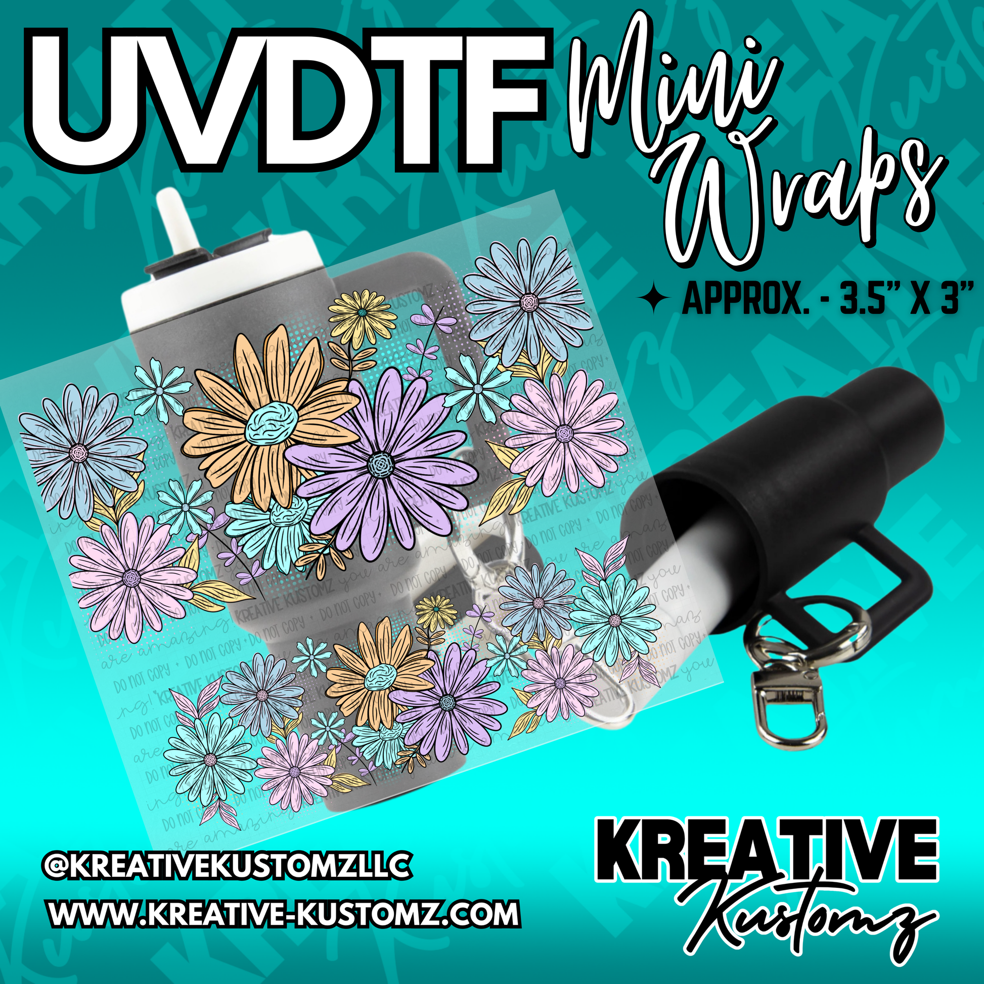 | UVDTF Mini Cup Keychain Wrap Decal