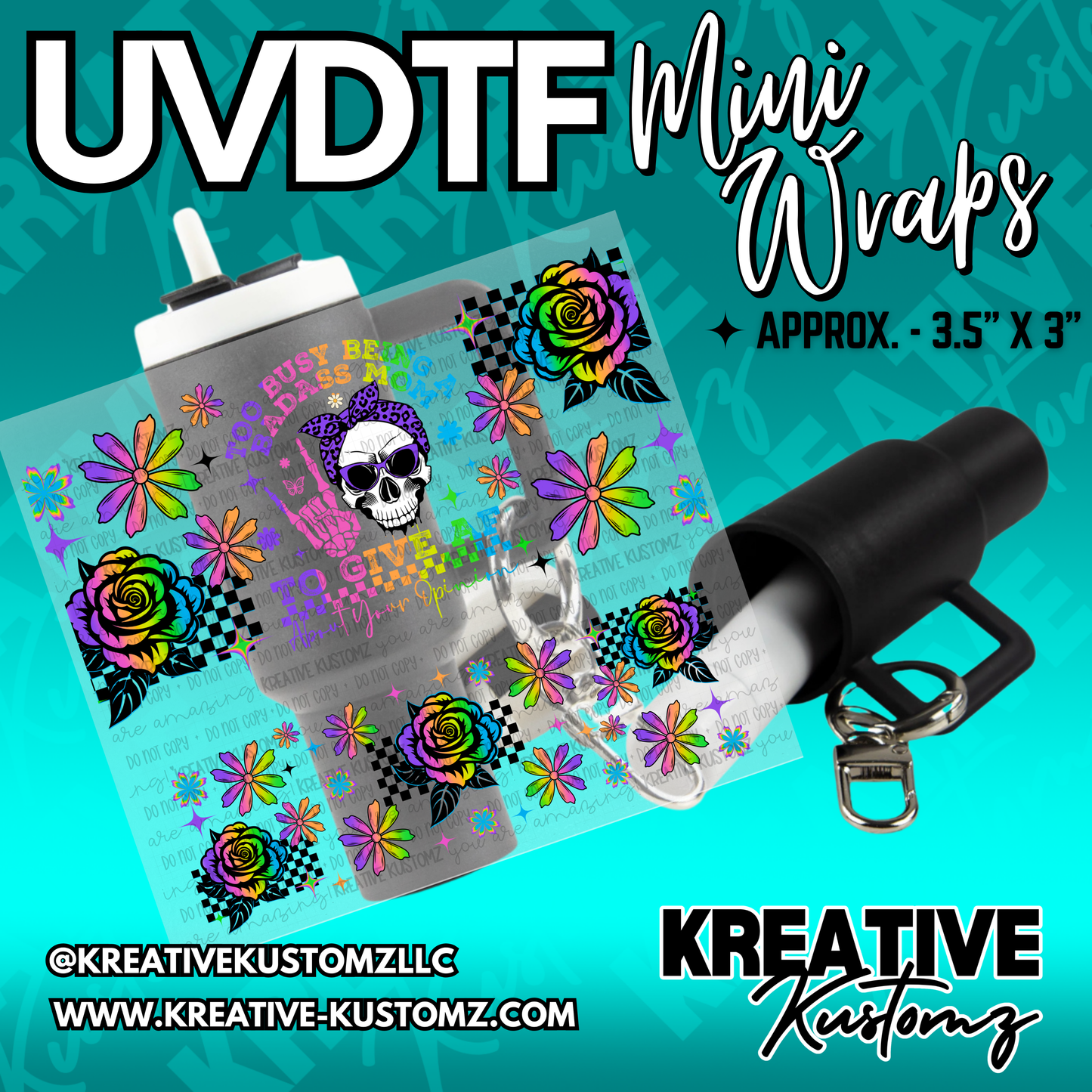 | UVDTF Mini Cup Keychain Wrap Decal