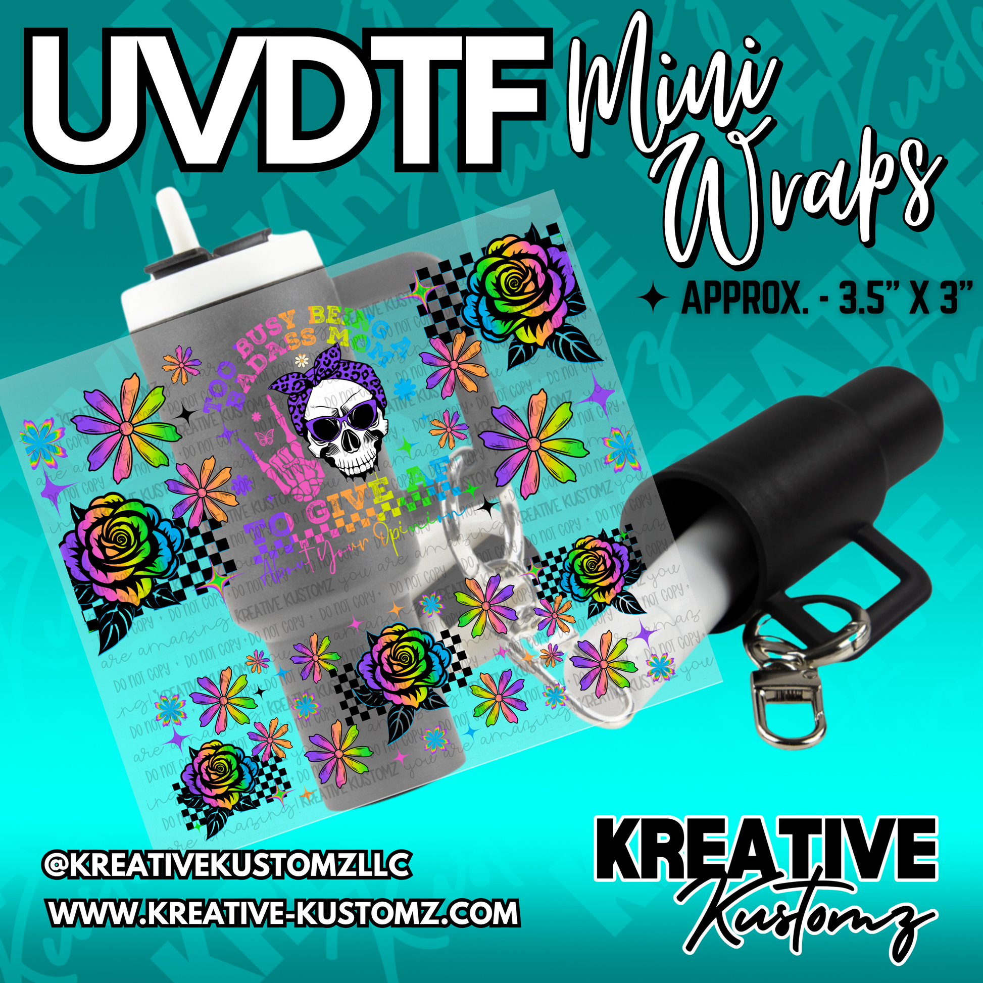 | UVDTF Mini Cup Keychain Wrap Decal