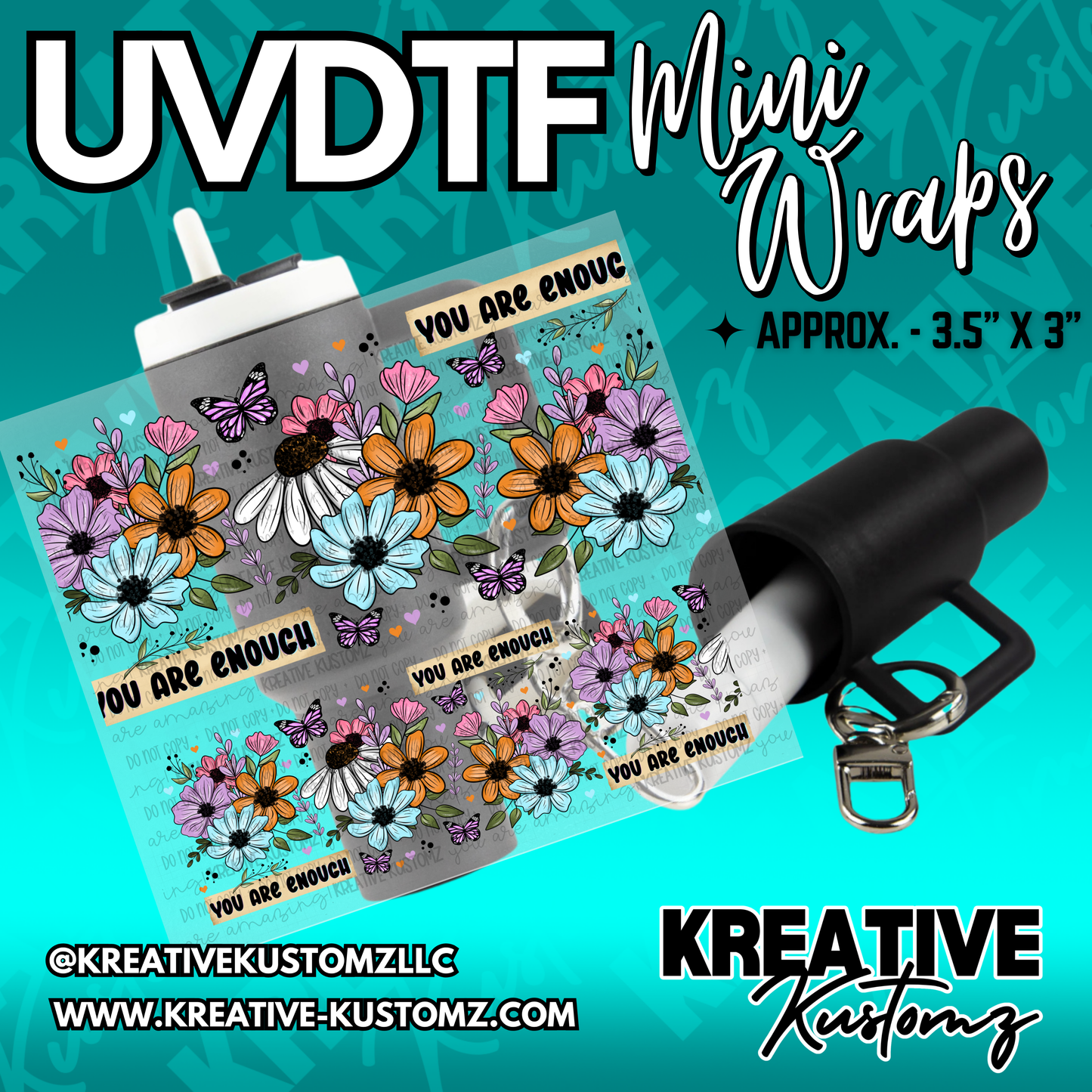 | UVDTF Mini Cup Keychain Wrap Decal